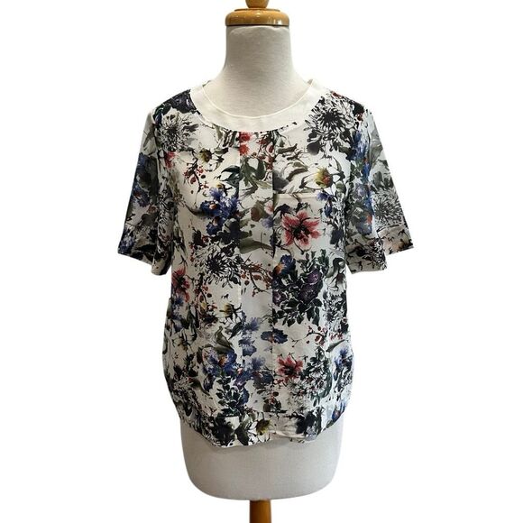 Rebecca Taylor Silk Floral Tee Blouse - Picture 1 of 5